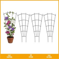 Elegant Fan Shaped Metal Plant Trellis Rustproof Garden Support 60cm 4 Pack