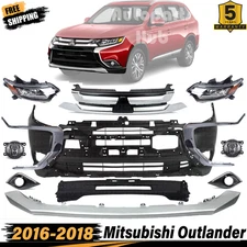 New Front Bumper Cover & Grille Assembly Kit For 2016-2018 Mitsubishi Outlander