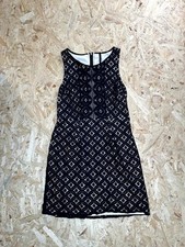 Kensie Womens Lace Overlay Dress Medium Black White Sleeveless Sheath Zipper