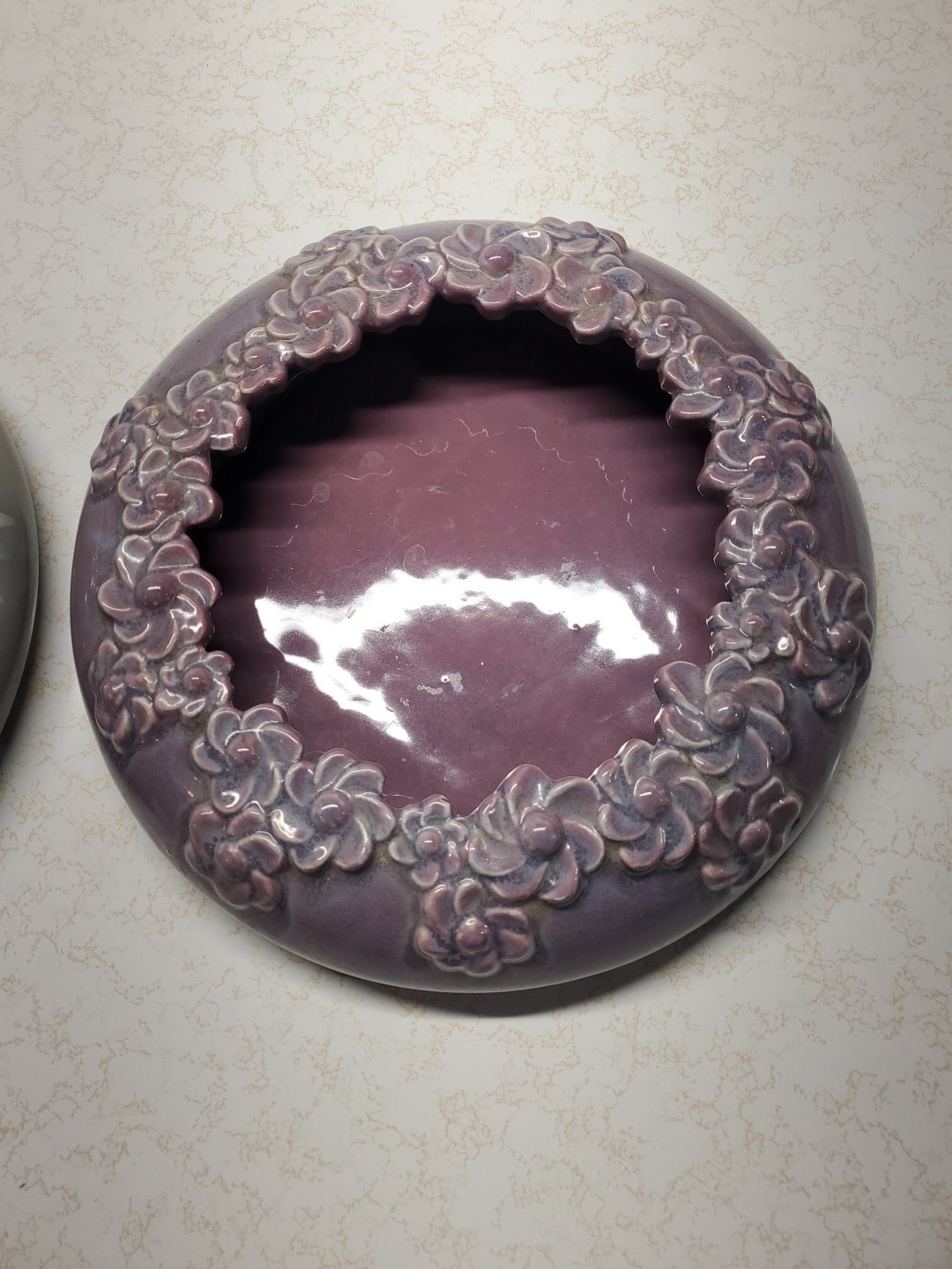 2 Vintage Royal Haeger USA R 224 GIANT 12 x 2-3/4 inch Blue & Purple Planters