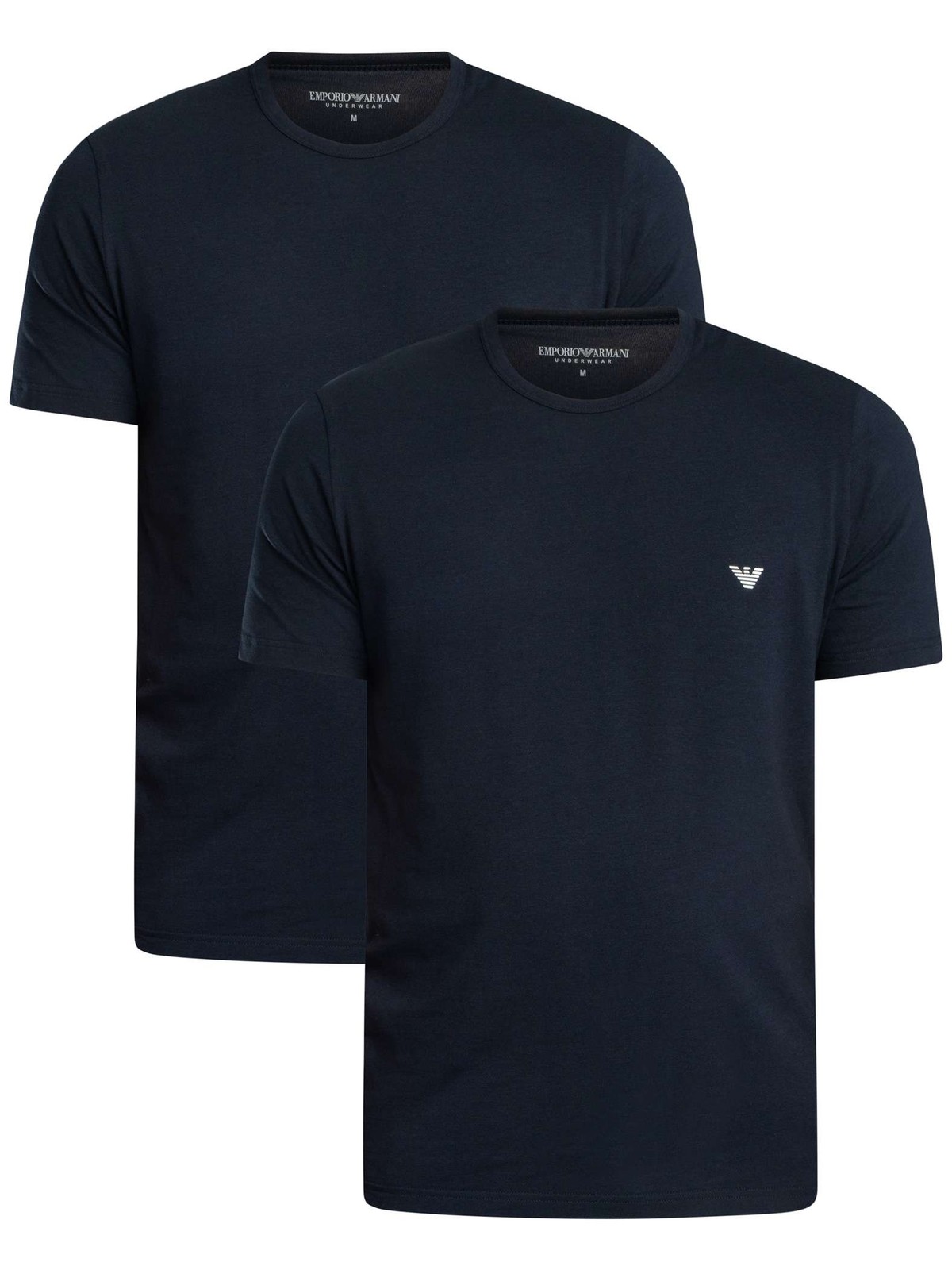 Emporio Armani Men's Blue 2 Pack Lounge Crew Neck Regular T-Shirt - Image 2