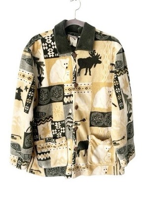 Northern Lifestyles Fleece Jacket Size Large Vintage 90s Outdoor Nature Teddy