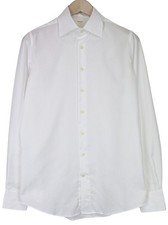 Suitsupply Traveller Men's Formal Shirt 38/15 Slim White Twill Long Sleeve
