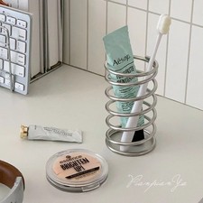 Stainless Steel Toothbrush Holder Bathroom Storage Rack Toothpaste Makeup Brush