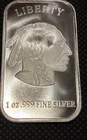 Buffalo 1 Troy oz Liberty Silver Bar .999 Fine Silver GEM SILVER ULTRA CAMEO