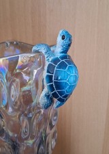 Blue Sea Turtle Plant Holder, Ornament, Clings To Pot, 7.2x4.2cm
