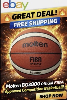 Molten BG3800 Official Size FIBA Composite Leather Basketball Brown/White