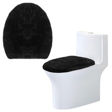 Microfiber Toilet Lid Cover Soft Velvet Toilet Seat Lid Cover Fits Most Toilet