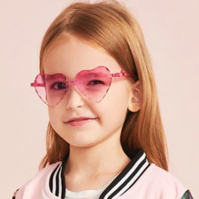 Fashion Brand Heart Kids Sunglasses Children Retro Cute Pink Cartoon Sun Glasses