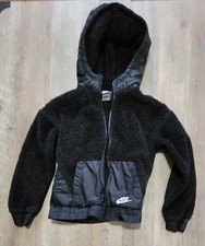 Nike Girls Sherpa Fleece Full Zip Hooded Jacket Size Small