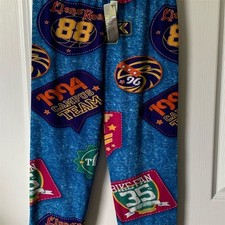 Vintage Style Unisex Patchwork Pants Blue Casual Free Size