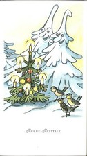 Kuenstlerkarte Mundgemalt Cefischer Nr. 2164 Waldweihnacht Weihnachtsbaum 