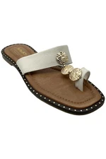 Coach and Four Women's Penny Coin Sandal White