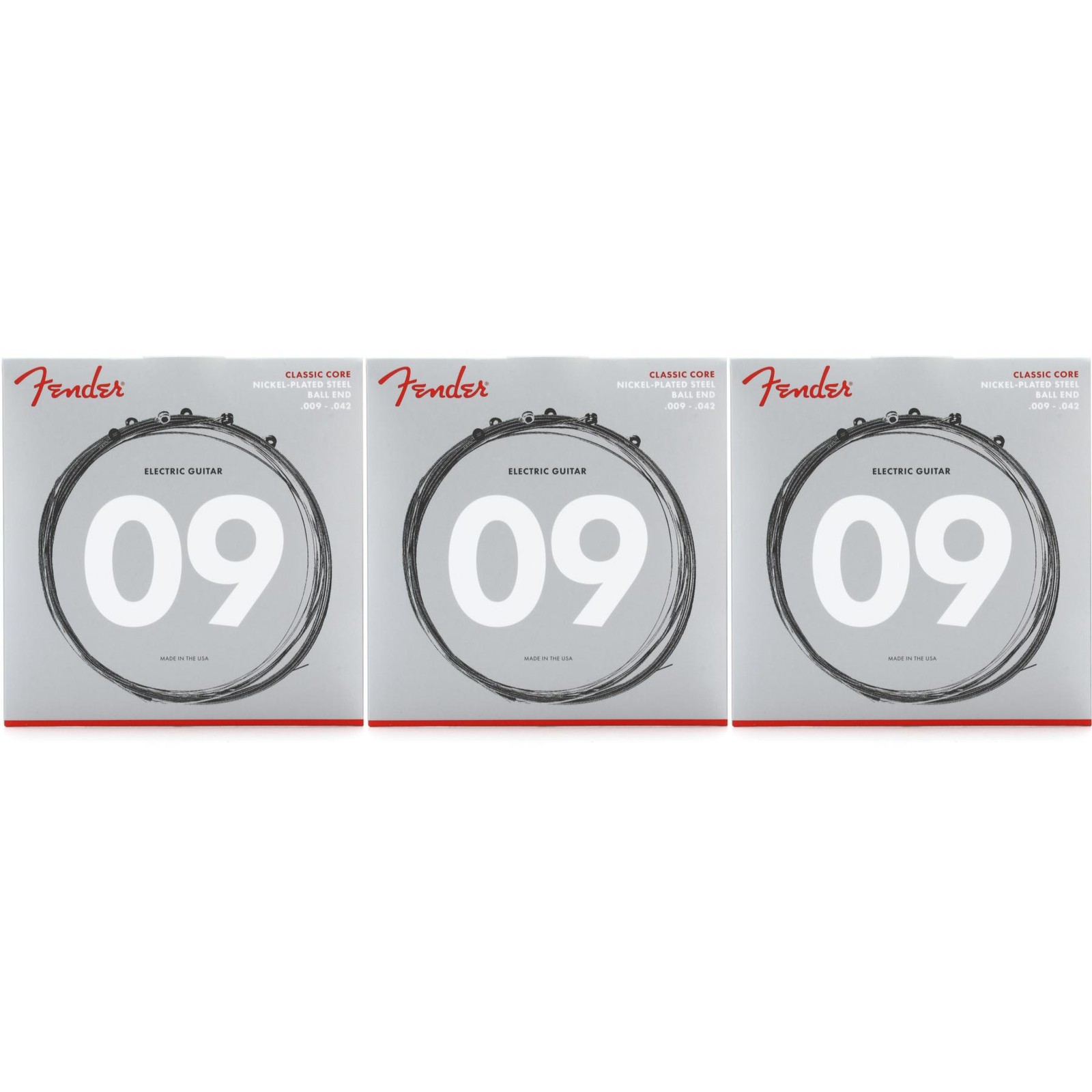 Струны для электрогитары Fender 255L Classic Core NPS с шариковым наконечником - 009-042 Легкие 4390₽