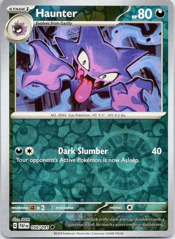 Haunter - Paldean Fates (NM) Reverse Holo 56/91 Darkness Stage 1 DOM