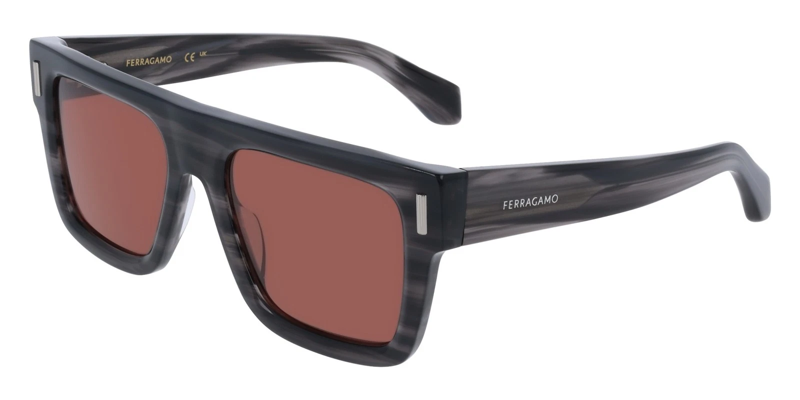 Ferragamo — Ferragamo SF2063SE Striped Grey 53/19/145 Men's Sunglasses