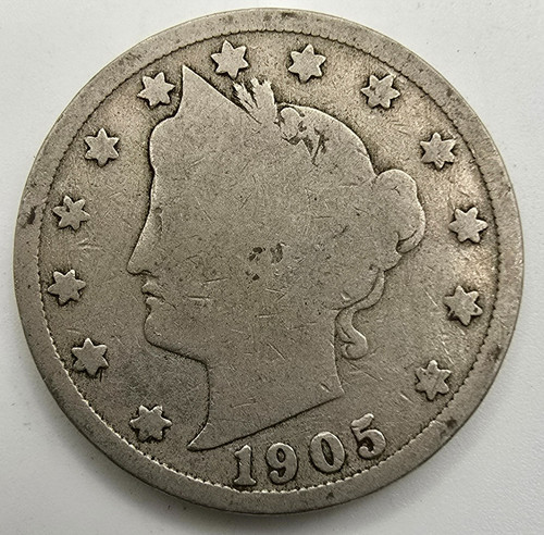 1905 Liberty V Nickel Average Circulation As Shown Type Coin You Grade It!