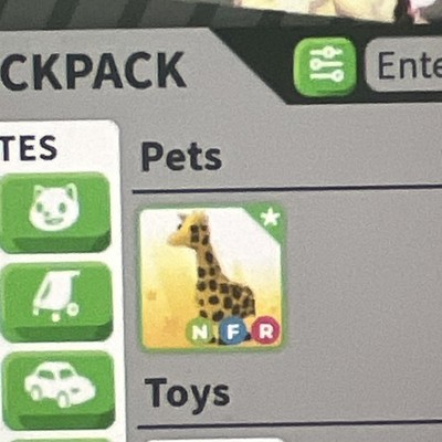 Adopt Me! Neon Fly Ride Giraffe NFR Virtual Collectible Game Asset Item