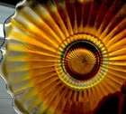 Antique Iridescent Carnival Glass Bowl Ruffled Edges