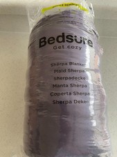 Bedsure Sherpa Fleece Throw Blanket 50x60 Purple New Open Winter Plush Thick