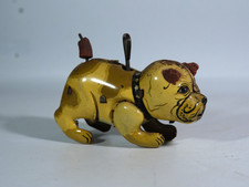 Rare Vintage Wind Up Tail Wagging Bull Dog Tin Toy Made in Japan - Working