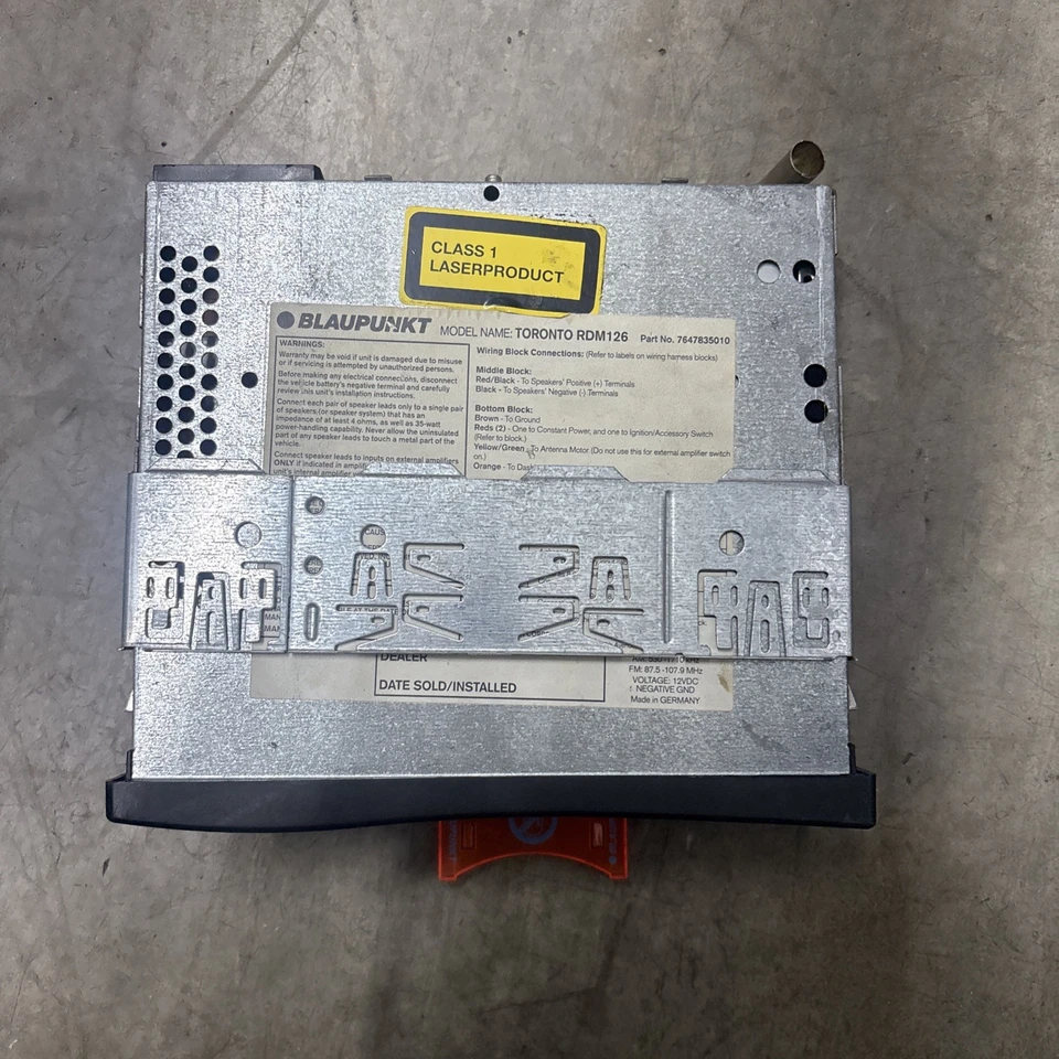 Blaupunkt 多伦多 RDM 126 SDIN 汽车音响 CD 播放器 宝马 E36 M3 328 318 — 第 2/4 张图片