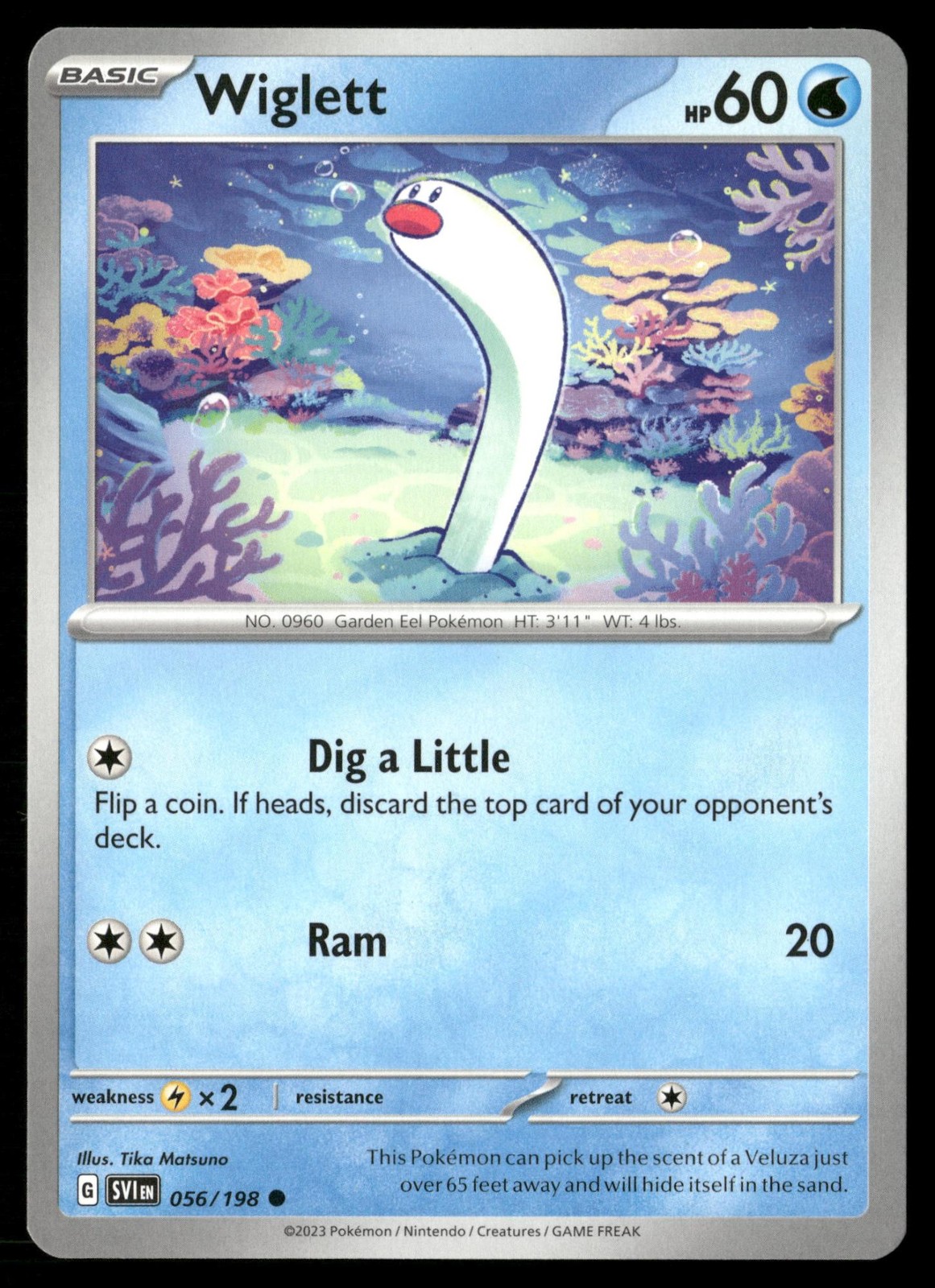 Wiglett 056/198 Common Scarlet & Violet Pokemon Near Mint