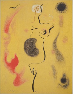 André MASSON: Akt Im Schwarzen Sonnenlicht - Signierte Lithographie