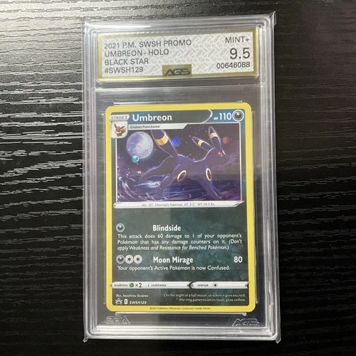Pokemon SWSH Black Star Promo Umbreon Holo SWSH129 AGS Mint+ 9.5 2021