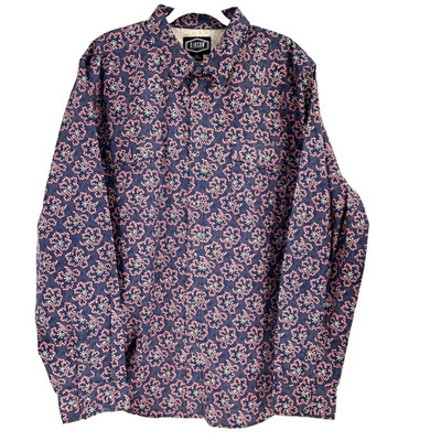 Gibson Trading Co Men's Garret Floral Pearl Snap Western Shirt XXL Navy NEW