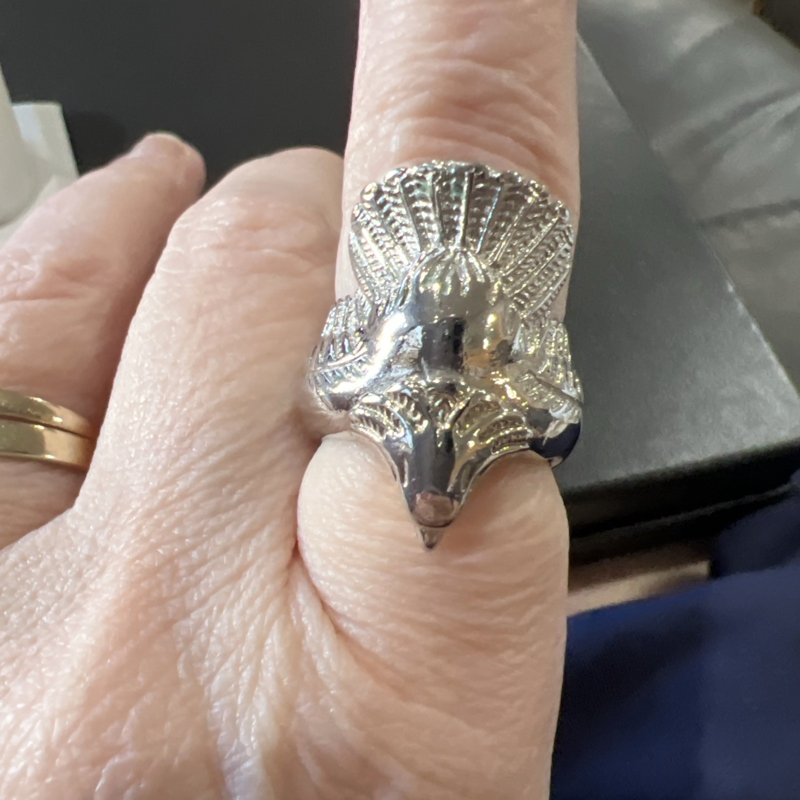 sterling silver Eagle Ring Size 9 Unique Ring Uni… - image 11