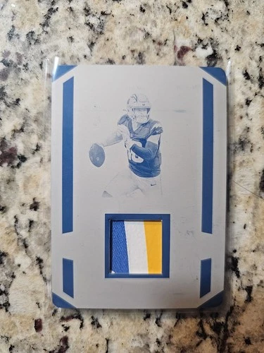 2023 Panini National Treasures Century Materials Justin Herbert One Of One Plate