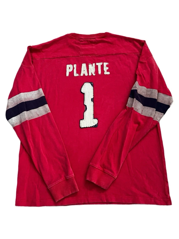 Jacques Plante Jersey Sweater Montreal Canadiens Hockey Red Jacket Clothing XL - Image 2 of 4