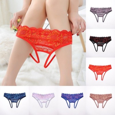 Damen reizvolle Spitzen Tanga G String Unterwäsche Crotchle T Back Briefs