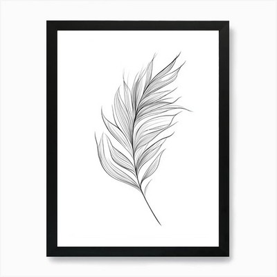 Feather Drawing Art Print Framed Wall Art Poster Canvas Print Picture