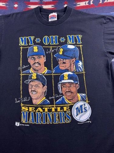 Vintage 90s Nutmeg Seattle Mariners My Oh My shirt Mens XL single stitch Griffey