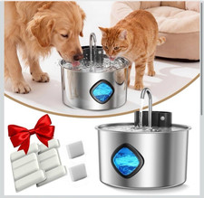 Wireless Pet Water Fountain 108oz/3.2L Stainless Steel Rechargeable New in Box