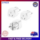 3 PCS EU Travel Adapter, AUS to Europe Power Plug, France, Germany, Bali, Asia