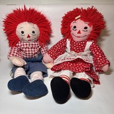 Vintage Raggedy Ann  Andy Doll Set Handmade Dolls 19  