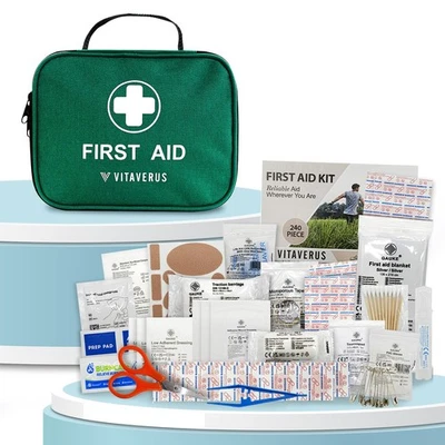 241 PIECE FIRST AID KIT MEDICAL EMERGENCY TRAVEL HOME CAR TAXI WORKPLACE HOLIDAY - Image 1 of 4