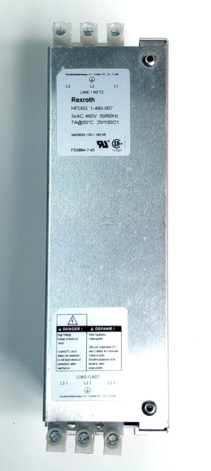 Rexroth NFD03.1-480-007 POWER LINE FILTER R911286917 - Image 3 of 4