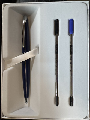 Cross RETIRED ATX NAVY BLUE  Ballpoint Pen New In Box with 2 refills