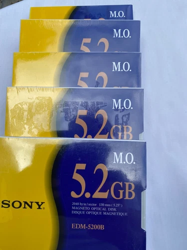 NEW Sony EDM-5200B 5.2GB 5.25 R/W  OPTICAL DISK  5-PACK