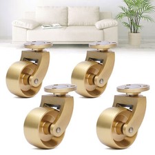Universal Antique Brass Ball Swivel Wheels Caster for Furnitures Pack of 4 SALE 