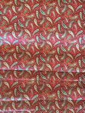 Red Paisley Cotton Fabric by the yard, Bandana Fabric, Quilter Cotton