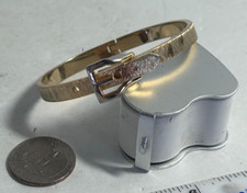 Vtg Gold Tone Belt Bangle Bracelet B493