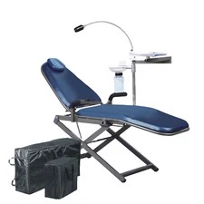 TPC Portable Dental Folding Chair with Surgical LED Exam Light and Nylon Bags