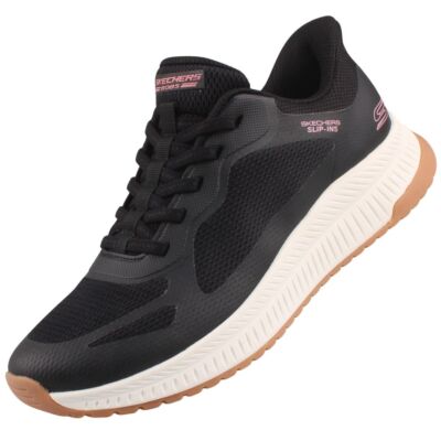 Skechers Slip-Ins Bobs Squad 4 Staple Look Damen Sneaker Slipper Schwarz 117624