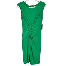Vince Camuto Womens Dress Sz 6 Kelly Green Twist-Knot Accent Stretch Sleeveless