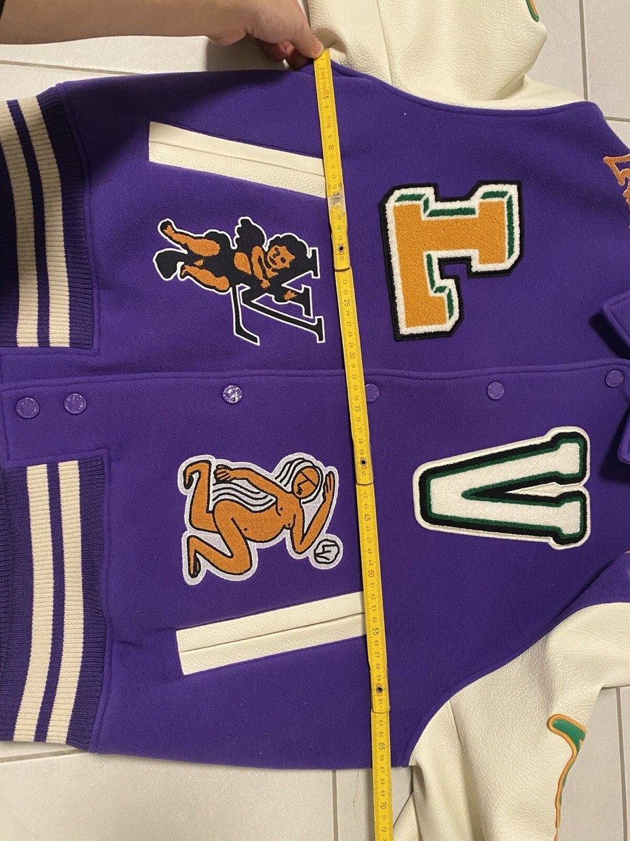 Louis Vuitton X Virgil Abloh AW22 runway purple frog varsity